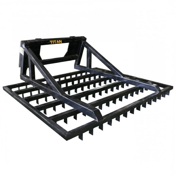 Titan Attachments 6 FT Terra Monster Dirt Grader and Leveler, Skid Steer Quick Tach Landscape Equipment, Great at Loosening Dirt for Seedbeds