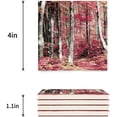 thumbnail image 3 of FMSHPON Misty Old Forest in Fall Season Morning View Dreamy Scenic Picture Set of 4 Coaster for Drinks, Absorbent Ceramic Stone Coasters Cup Mat with Cork Base for Coffee Table Bar Decor, 3 of 4