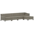 thumbnail image 2 of vidaXL 5 Piece Garden Lounge Set with Cushions Grey Poly Rattan, 2 of 5