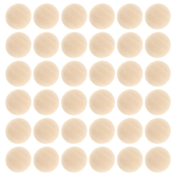 Worgeous Wood Beads for Jewelry Making Craft Supplies Unfinished Half Round Wooden Balls for DIY Home Decoration Beige 100pcs