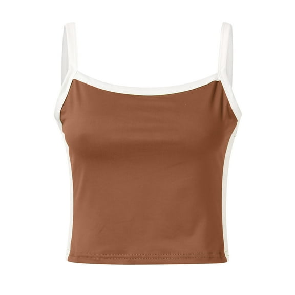 Aayomet Workout Tops Women Tank Tops Summer Casual Ribbed Sleeveless Basic Cami Top Slim Henley Button Down Blouses,Coffee L