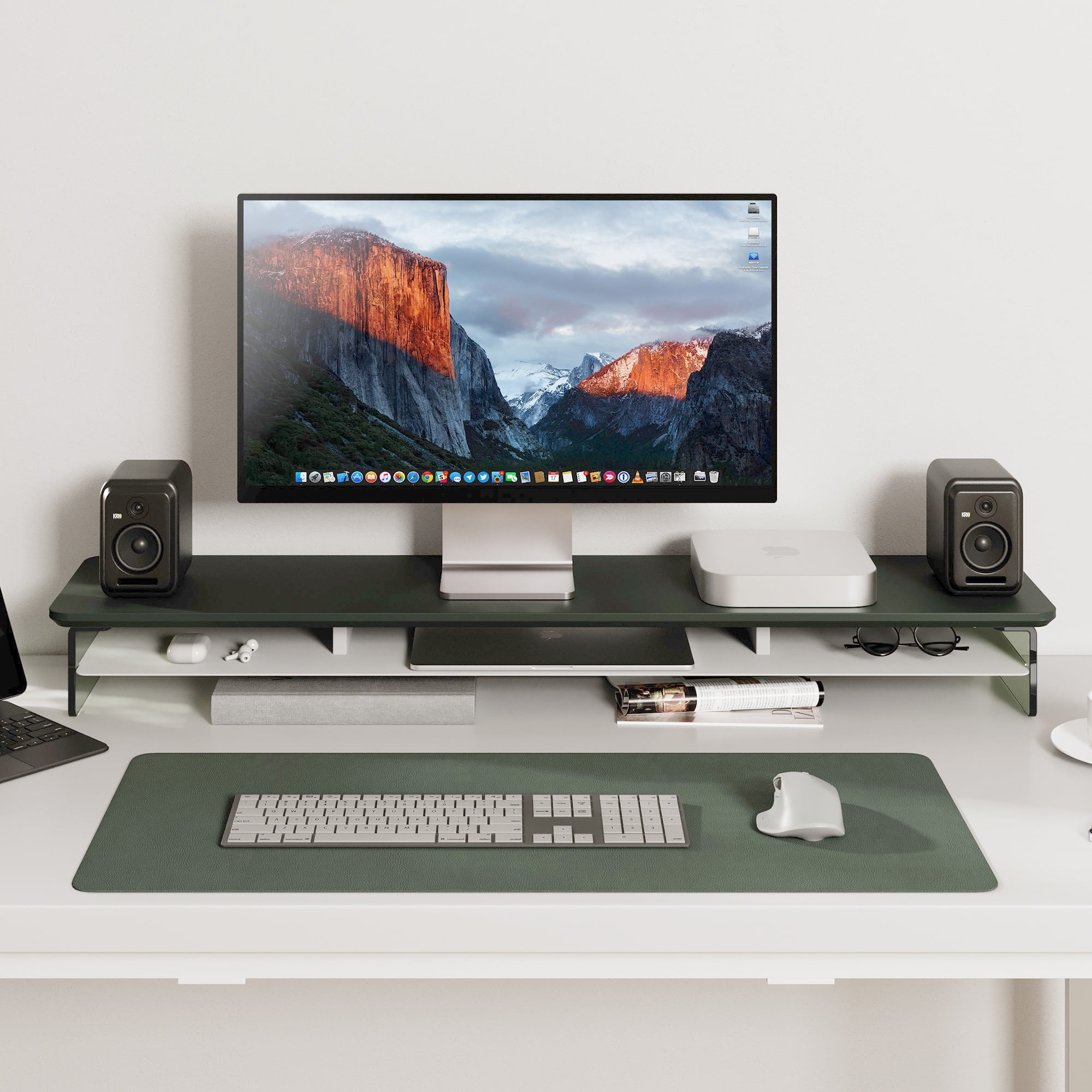 Fenge Acrylic Monitor Stand Riser, 42.5 Inches Dual Acrylic Monitor Stand for 2 Monitors
