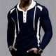 thumbnail image 1 of pstuiky hombres de manga larga, Sudadera con capucha, manga larga, botones y bolsillo para hombre camisetas de hombre s, 1 of 8