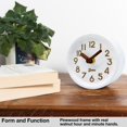 thumbnail image 3 of Reloj analógico de sobremesa Driini de madera de pino de 11 cm, color blanco, 3 of 8
