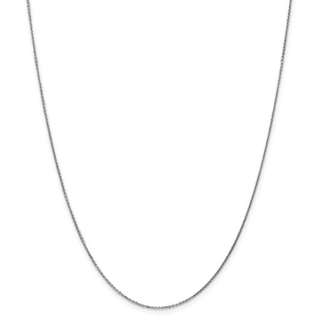 Real 14kt White Gold .95mm Diamond Cut Cable Chain; 30 inch; Lobster Clasp; for Adults and Teens; for Women and Men