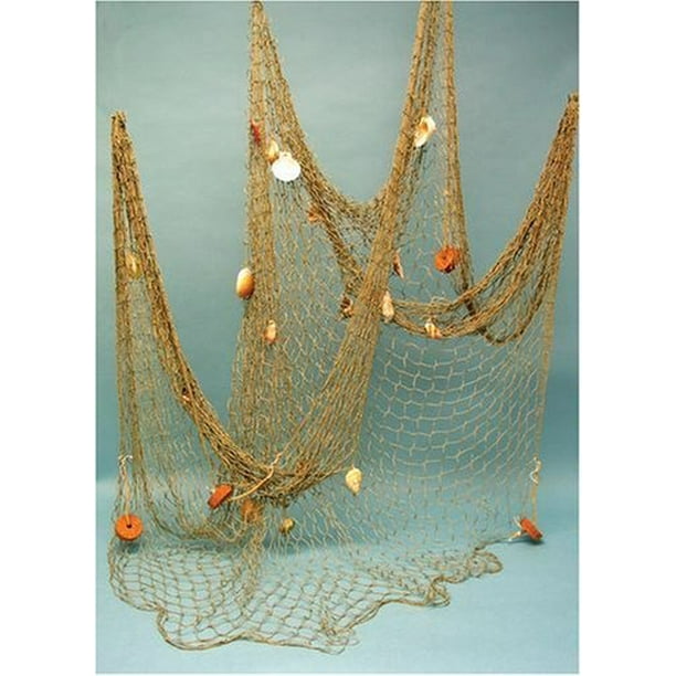 Nautical Decorative Fish Net Pack with Shells and Cork