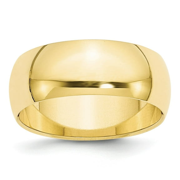 10KY 8mm Half Round Band Size 6.5 in 10k Yellow Gold