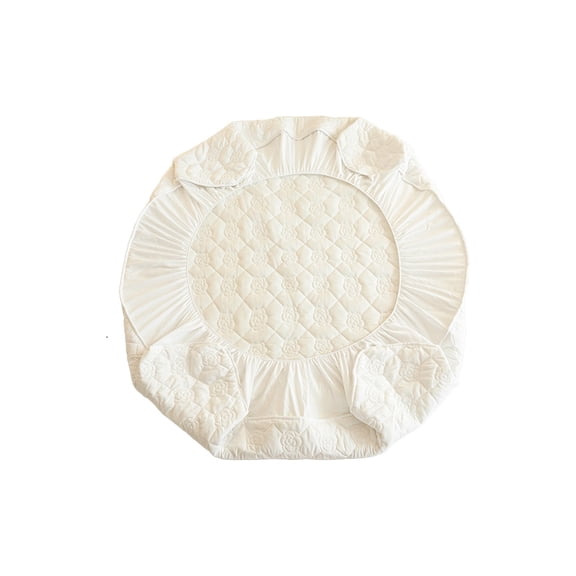 Hiroekza Queen Size Fitted Sheet Waterproof Mattress Protector (98%Cotton,2%Spandex) - Skin-friendly, Soft, Breathable, Thickened Washed Cotton with Secure Fit for All Seasons White