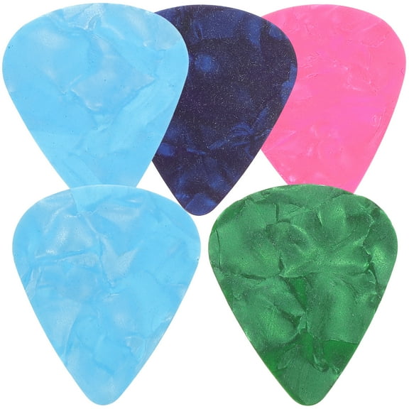 WEUVEB Celluloid Bass Guitar Picks Assorted Colors for Acoustic and Electric Guitars 5 Pieces