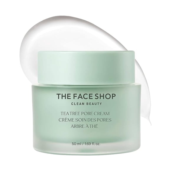 The Face Shop Tea Tree - Crema Facial Coreana| Hidratante Ligero Control de Poros y Sebo | Con AHA, BHA, PHA y Extracto de Árbol de Té | Calma la Irritación y Brinda E