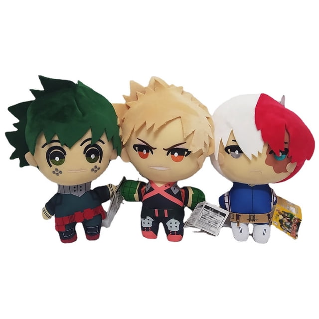 Set de muñecos de peluche My Heros Academia de 15 cm, 3 piezas