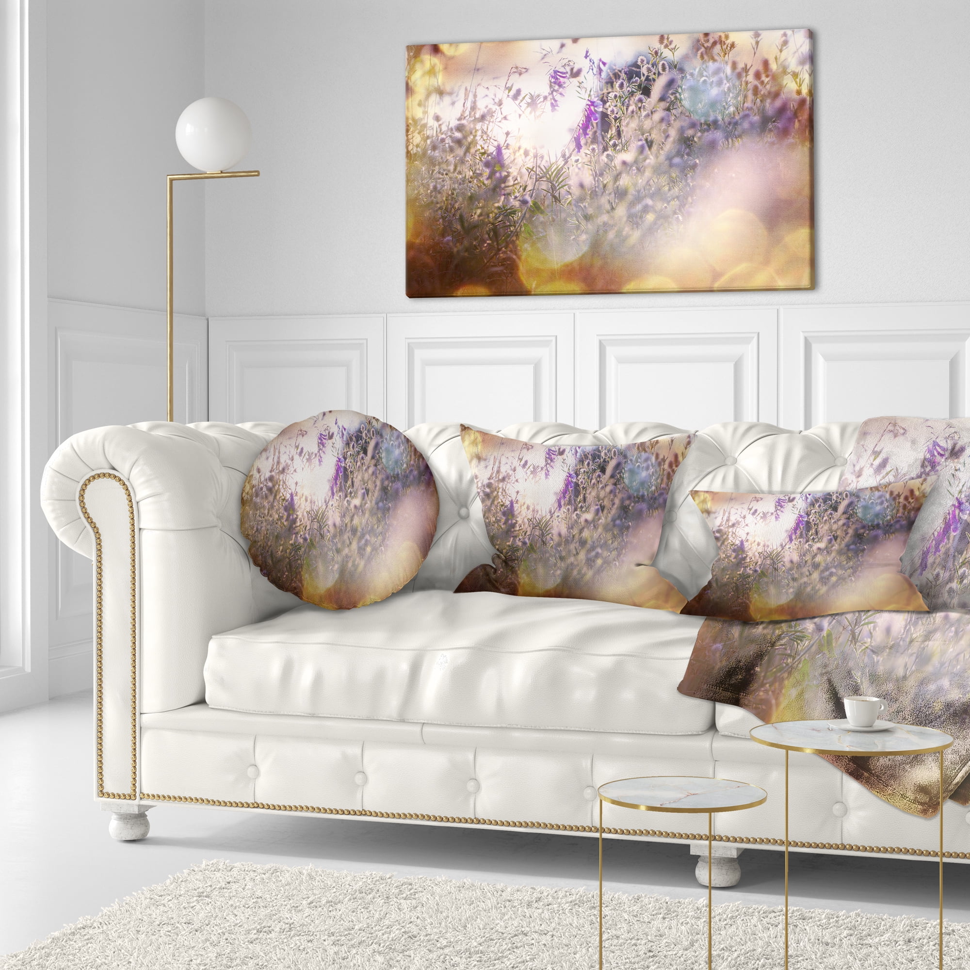 Designart 12" x 20" Purple Polyester Throw Pillow