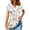 White Floral, variant on Summer Tops to Hide Belly for Women Short Sleeve Pleated Tshirts Casual Floral Tshirt Boho Shirts V-Neck Loose Basic Tee Button Comfy Shirts