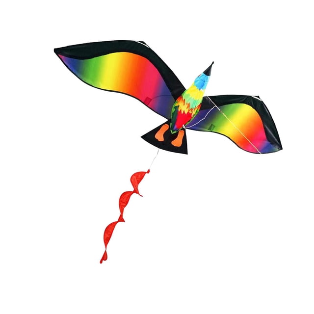 Cometa de pájaro vívida, fácil de volar Enorme envergadura con cola Cometas de animales Manga Cometas voladoras Juguetes para principiantes Sunnimix Pájaro 3D Cometa