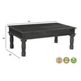 thumbnail image 7 of Taran Designs Milton Carved Solid Wood Coffee Table in Black, 7 of 7