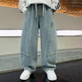 thumbnail image 2 of Baggy Jeans For Boys 10-12 Boys Baggy Jeans with Elastic Waist Casual Relaxed Straight Leg Pull On Denim Pants Kids Boys with Pockets 5-14 Years, 2 of 6