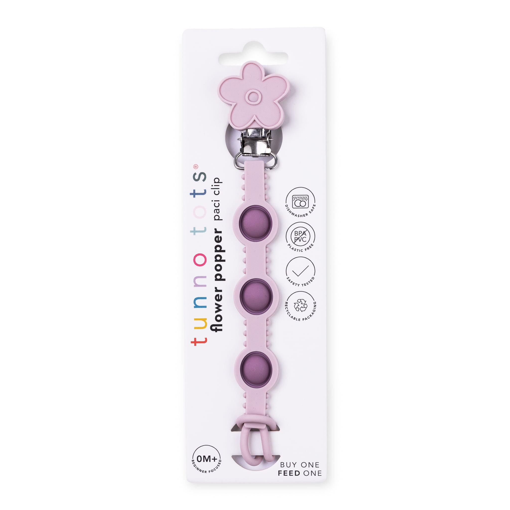 Lilac Flower Popper Topper Pacifier Clip