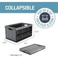 CleverMade Eco 62L Collapsible Storage Bin, Stone, Foldable Totes Box