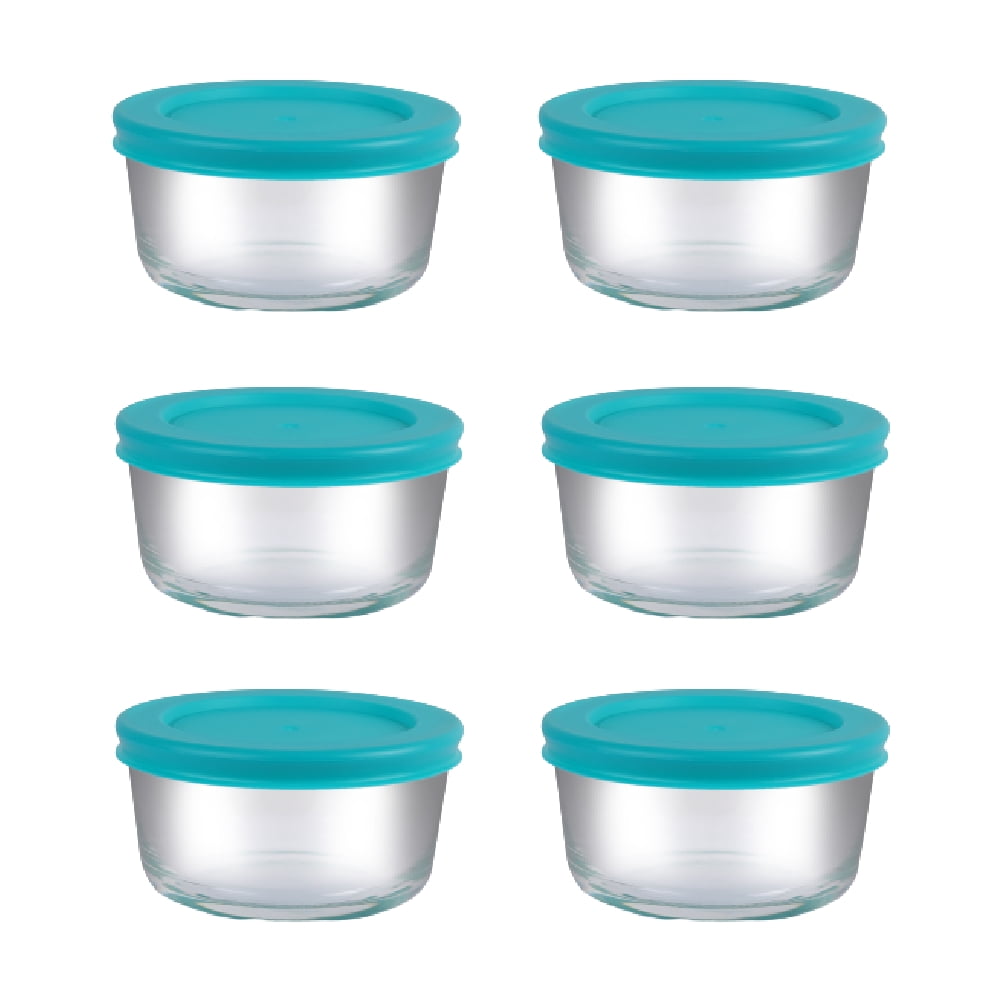 Glass Dish Round Food Storage Container 1 Cup Freezer Oven Microwave ...