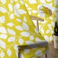 thumbnail image 5 of Sheer Curtains 63 inches Long, Yellow Plant Leaves Light Filtering Sheer Window Curtains Rod Pocket Voile Drapes for Bedroom Living Room, 52"W x 63"L 2 Panels, 5 of 7