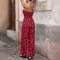 thumbnail image 2 of Gamivast Jumpsuits for Women Wide Leg Strapless Full Length High Waist Polka Dot Jumpsuit Relaxed Fit one Piece Vacation Beach Holiday Wear Red XL, 2 of 4