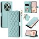 thumbnail image 1 of For Oppo Reno12 F 4G Wallet Case Rhombus Grid PU Leather Phone Cover - Green, 1 of 5