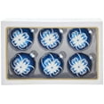 thumbnail image 2 of Kurt S. Adler 80MM Shiny and Matte Blue with White and Silver Flowers Glass Ball, 6-Piece Boxed Ornament Set, Multi, 6 Count, 2 of 2