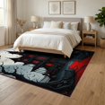thumbnail image 3 of ODIKA 6'x9' Washable Area Rug Halloween Haunted Horror Eerie Spooky Gothic Border Mansion Bats for Dining Room, Under Table, Office Décor, Non-Slip Chair-Friendly, 3 of 7
