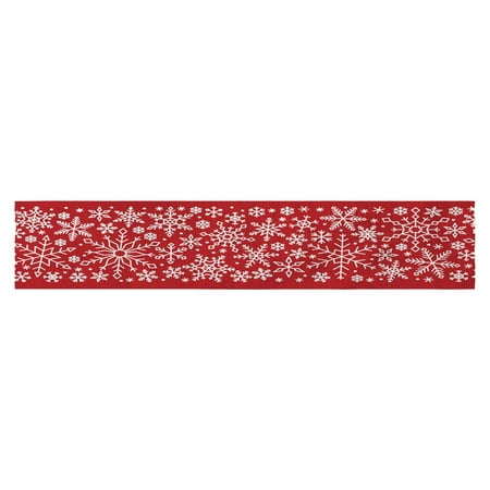 

Christmas Table Runner Merry Decoration Home Wedding Decor Runne Snowflakes Red