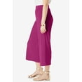 thumbnail image 3 of Jessica London Women's Plus Size Everyday Stretch Knit Wide Leg Crop Pant, 3 of 3