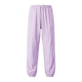 thumbnail image 4 of dazeni Boy Sweatpants Joggers Pants with Pockets Kids Lightweight Quick Dry High Waiste Drawstring Athletic Pants for Summer Outdoor Purple 160, 4 of 6