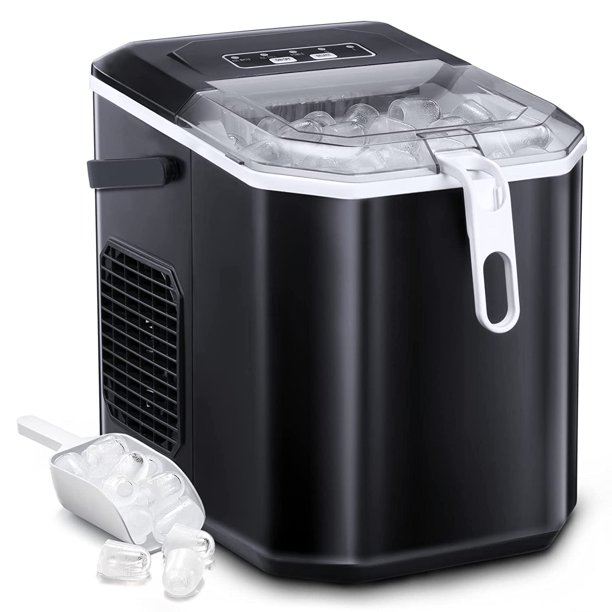 Kissair Countertop Ice Maker Portable Ice Machine with Handle, SelfCleaning Ice Makers, 26Lbs