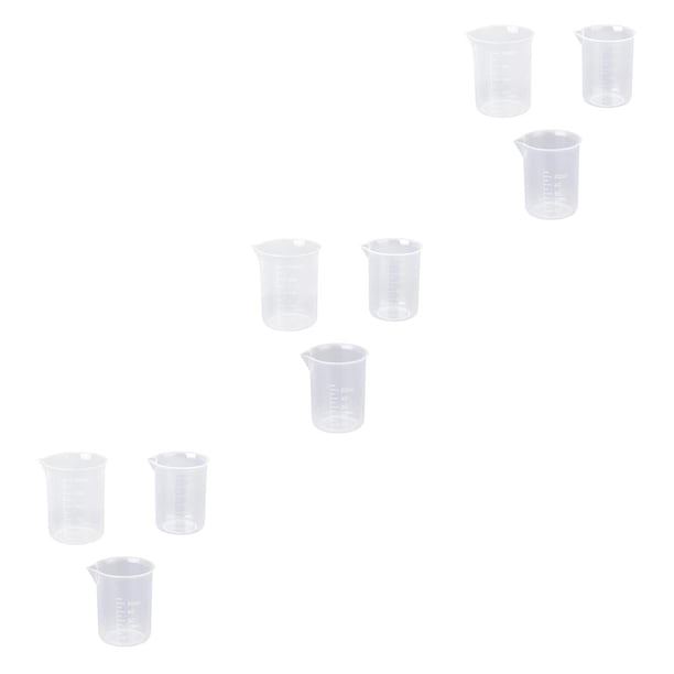 Bearachild 3 Pieces/Set Measuring Cup PP Transparent with Pour Experiment Supply Metering Measure Cups Container for School Type1 NO1