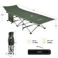 thumbnail image 2 of KingCamp Folding Portable Camping Cot with Multi Layer Side Pocket, Green, 2 of 10