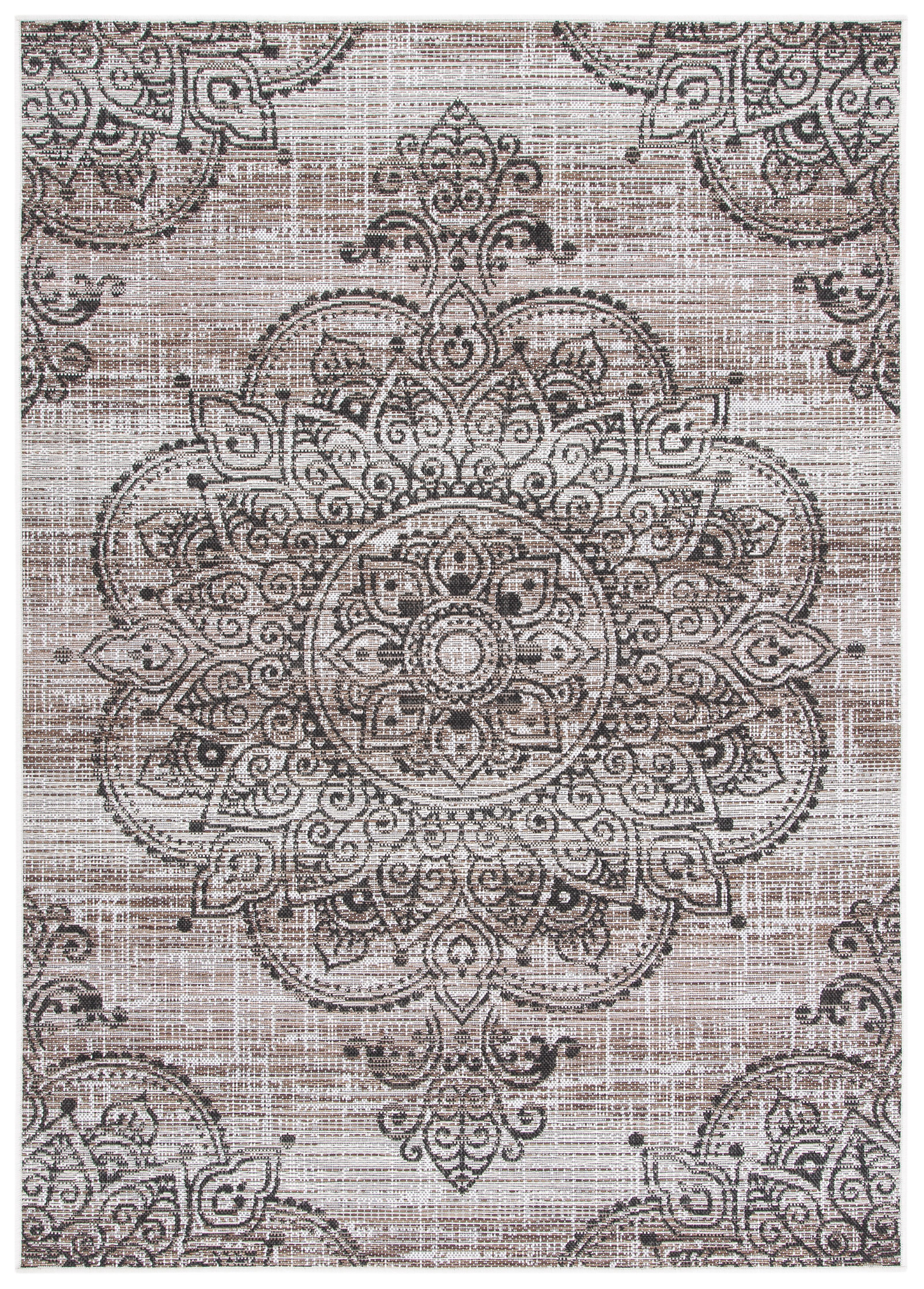 Safavieh Havana Gisselle Geometric Indoor/Outdoor Area Rug, Light Brown/Black, 4'5" x 6'5"