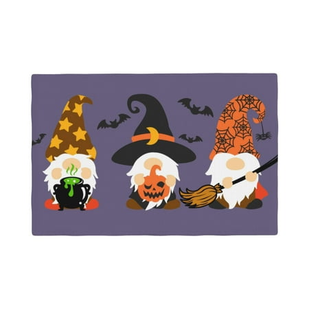 

Placemats Set of 4 Halloween Gnomes Heat Resistant Non - Slip Place mats Waterproof table mat for Kitchen Dining-4片装