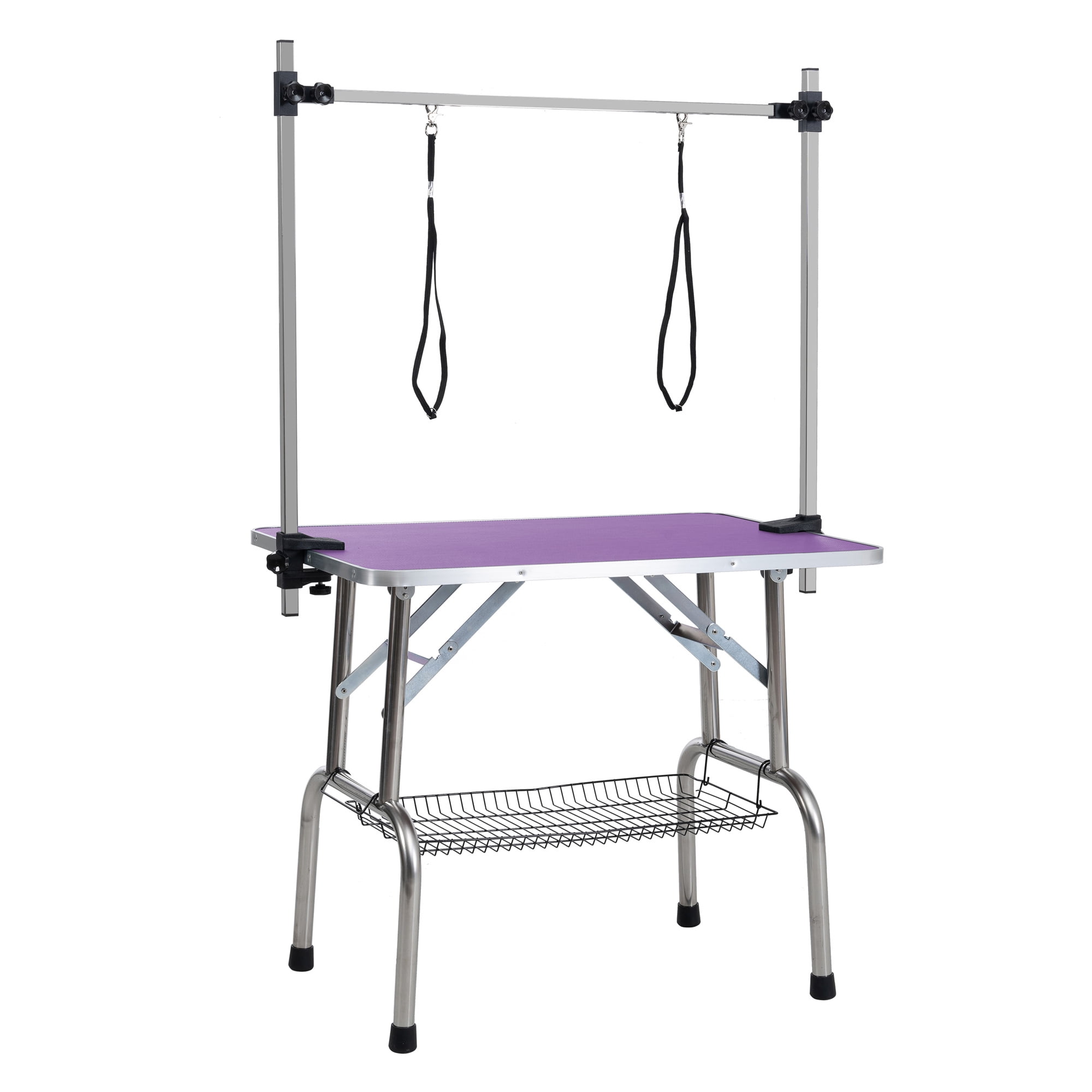 Miniyam 42" Folding Dog Pet Grooming Table, Weight Capacity: 300lbs, Purple