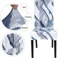 thumbnail image 3 of Printed Dining Room Chair Covers Set of 6, Stretch Kitchen Chair Covers Washable Parsons Chair Slipcover Removable Dining Chair Protectors for Hotel,Ceremony(Blue/White), 3 of 6