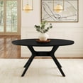 thumbnail image 2 of Plank+Beam 62" Verso Oval Dining Table for 4, Solid Wood Kitchen Table for Dinner Room, Black, 2 of 6