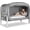 Grey, variant on Bed Tent Twin Bed Canopy Portable Dream Tent for Adult Indoor Sleeping Tents with 2 Doors Breathable Private Space Tents, Galaxy