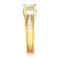 thumbnail image 4 of Wellingsale Ladies Solid 14k Yellow Gold Polished CZ Cubic Zirconia Princess Cut Engagement Ring with Side Stones and Wedding Band Two Bridal Set - Size 8.5, 4 of 6