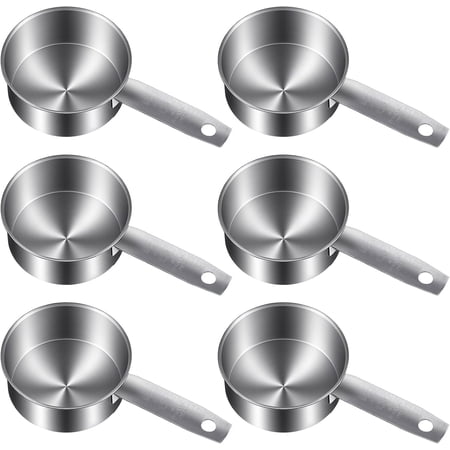 6 Pcs Stainless Steel Measuring Cups 1/2 Cup - 125ml Metal Scoops for Kitchen, Baking, Coffee & Pet Food, Dishwasher Safe & Rust-Proof