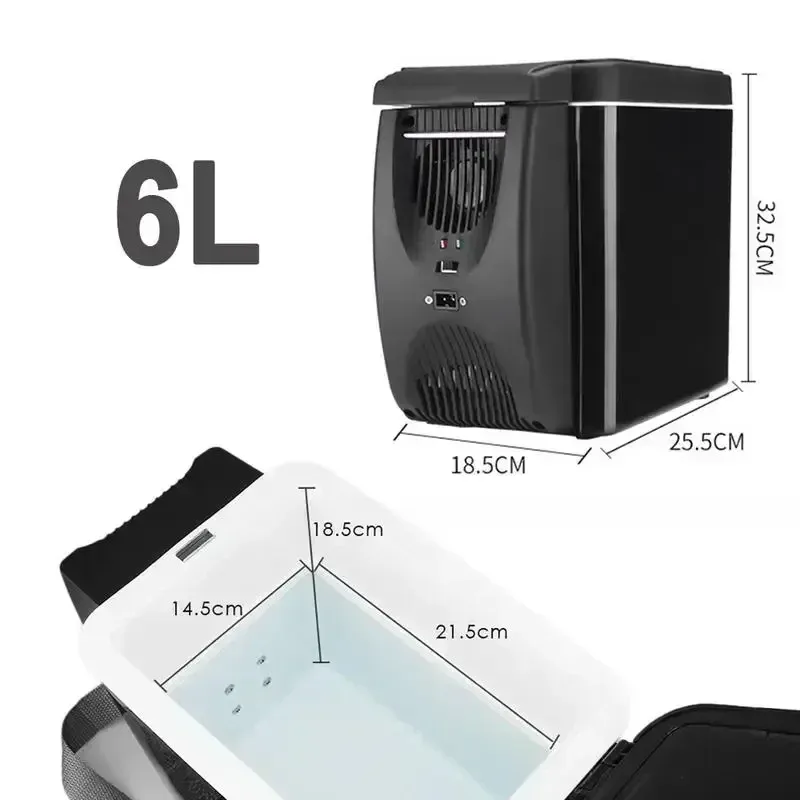 6L Portable Compact Mini Fridge 12V Car Refrigerator Freezer for Camping Traveling Electric Cool Box Summer Outdoor Fridge Amagi