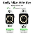 thumbnail image 3 of WFEAGL Silicone Apple Watch Band Sport Strap with Air Hole 42mm 44mm 45mm White Black, 3 of 8
