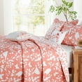 thumbnail image 3 of Home Soft Things 6 Piece Birdsong Printed Quilt Bedspread Set - Coral - King (102"x90"), 3 of 11