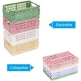 thumbnail image 3 of PATIKIL Mini Collapsible Basket, 2 Pcs 5.9 x 3.9 x 2.3 Inch Stackable Storage Crates Foldable Plastic Baskets Desk Organizing Container for Home Kitchen Office, Beige, 3 of 5