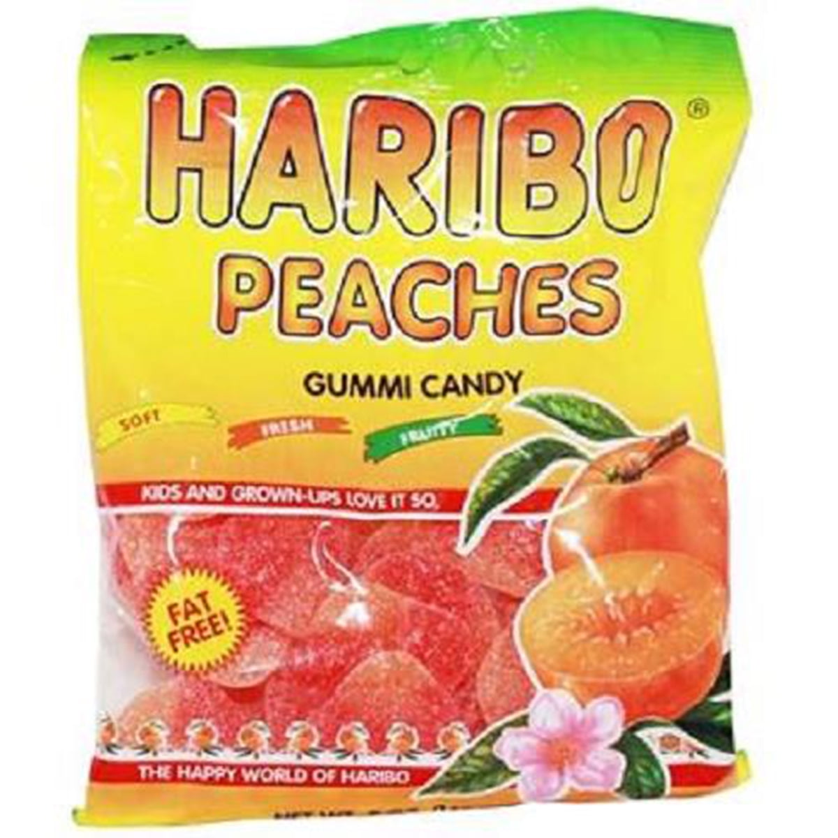 Haribo Gummie Peaches Gummi Candy 12 Count 5 oz
