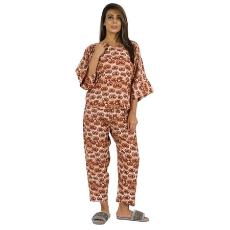 

Phagun Women Loungewear 2Pcs Pajama Set Sleepwear Top & Pajama Asian Nightwear