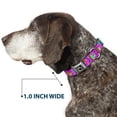 thumbnail image 6 of Buckle-Down Pet Collar, Dog Collar Metal Seatbelt Buckle, Flying Owls Leaves Purple Multi Color, 15 to 24 Inches 1.0 Inch Wide, 6 of 8
