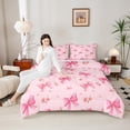 thumbnail image 4 of Castle Fairy Kawaii Sakura Bowknot Bedding Comforter Set 2pcs for Kids Teens Adults,Dreamy Princess Twin Comforter Sets Microfiber,Chic Flower Cherry Blossom Breathable Bedding Set, 4 of 8
